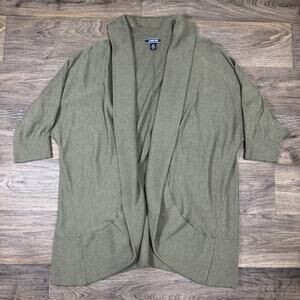 Land’s End Size 2X Green Women’s Open Front Cardigan Pockets